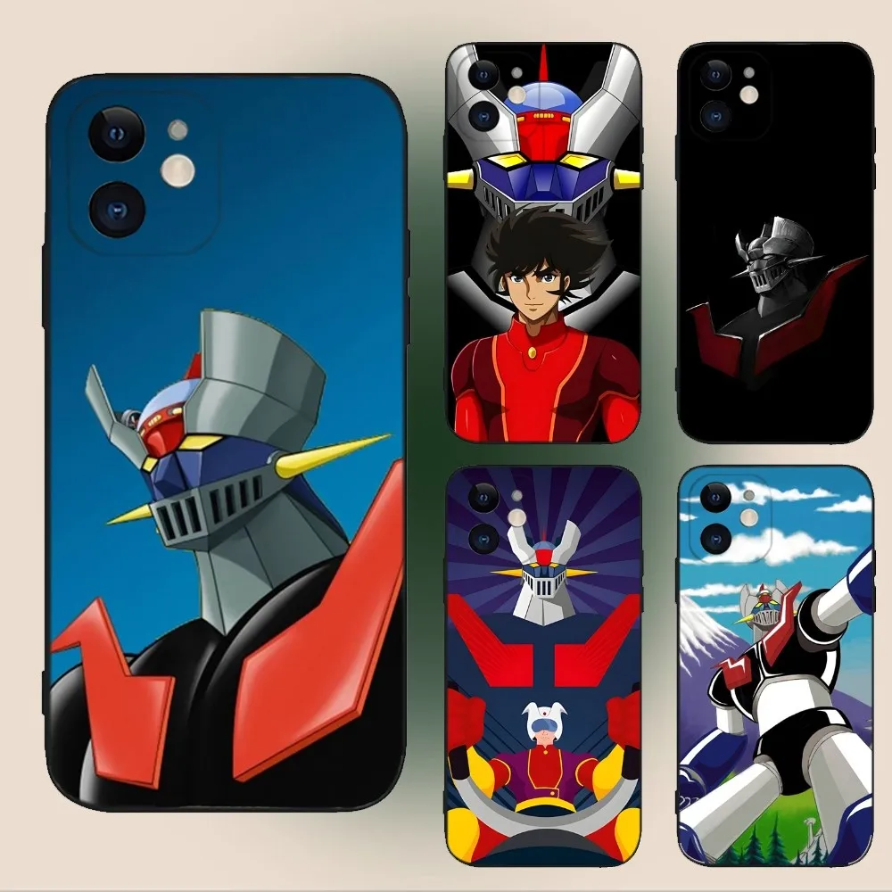 Mazinger Z Robot  Phone Case For iPhone 15,14,13,12,11,Plus,Pro Max,XS,X,XR,SE,Mini,8,7 Soft Silicone Black Cover