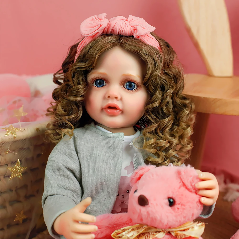 55 سنتيمتر تولد من جديد طفل فتاة دمية بيتي كامل لينة سيليكون الفينيل الجسم مع شعر أشقر الأميرة نابض بالحياة دمية طفل هدية عيد الميلاد لفتاة