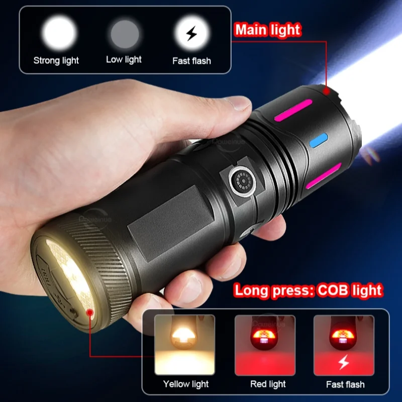 5000mAh Ultra Powerful Flashlight Rechargeable LED Flashlight Tactical Torch Zoom High Power Flashlight 3000M Long Shot Lantern