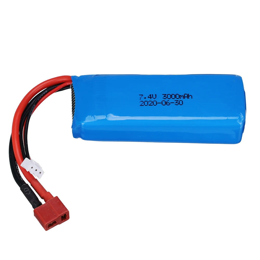 7.4V 2S Battery + 7.4v Charger for Wltoys 144001 toys car Upgrade 7.4V 3000mAh Lipo Battery For RC Car Trucks toys Spare Parts