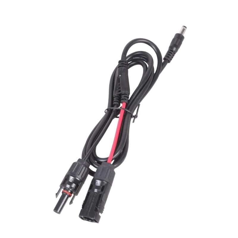 Solar Plug to Power Cable 16AWG Heavy Duty Waterproof Solar to 5.5x2.1mm Charging Cable for Power Solar Panel Portable