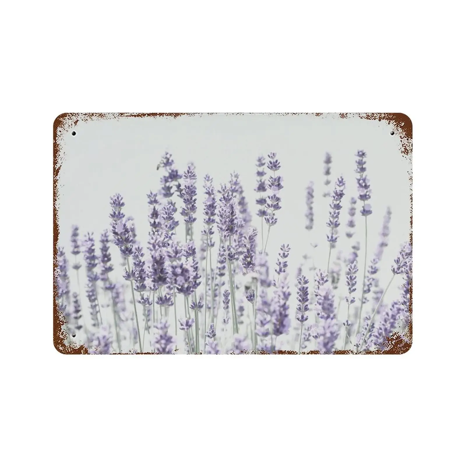 Habilboi Retro Purple Lavender Flower Art Painting tin Sign Lavender Flowers Metal tin Sign Floral Wall Art,Wall Decoration Sign