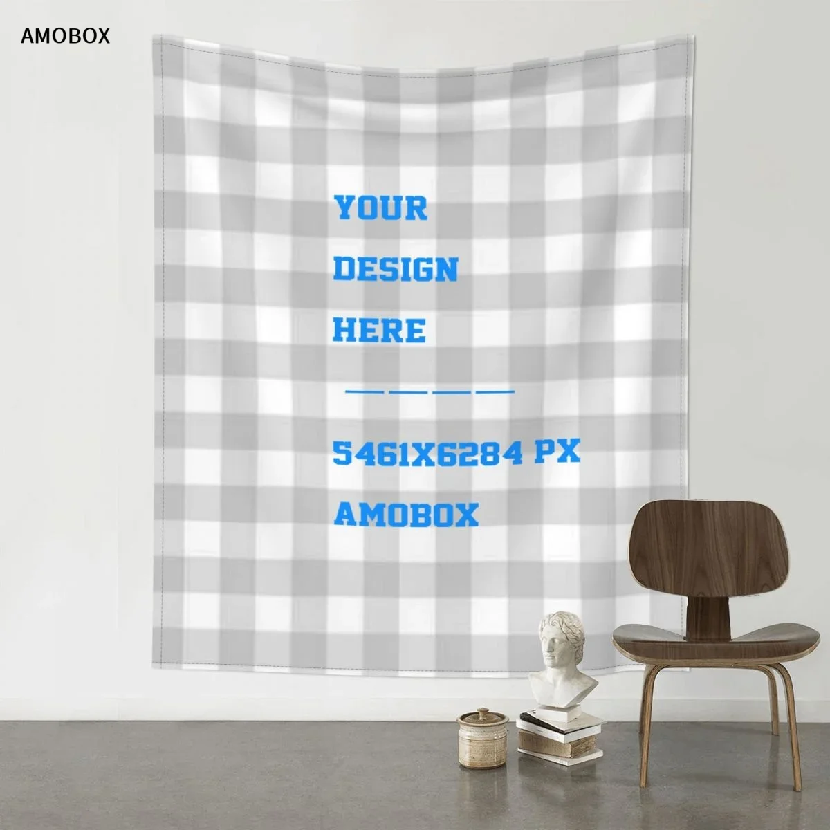 AMOBOX-Custom Tapestry with Logo for Parties, Make Your Own Tapestry, Wall Blanket, Custom Backdrop, 60x51in