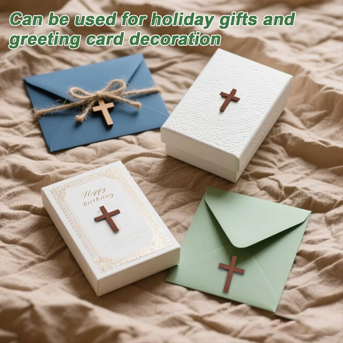 REST 100pcs Mini Wooden Crosses, for Pocket Prayers Crafts Small Pendant Charm Easter Egg Fillers for Easter Christian Gifts