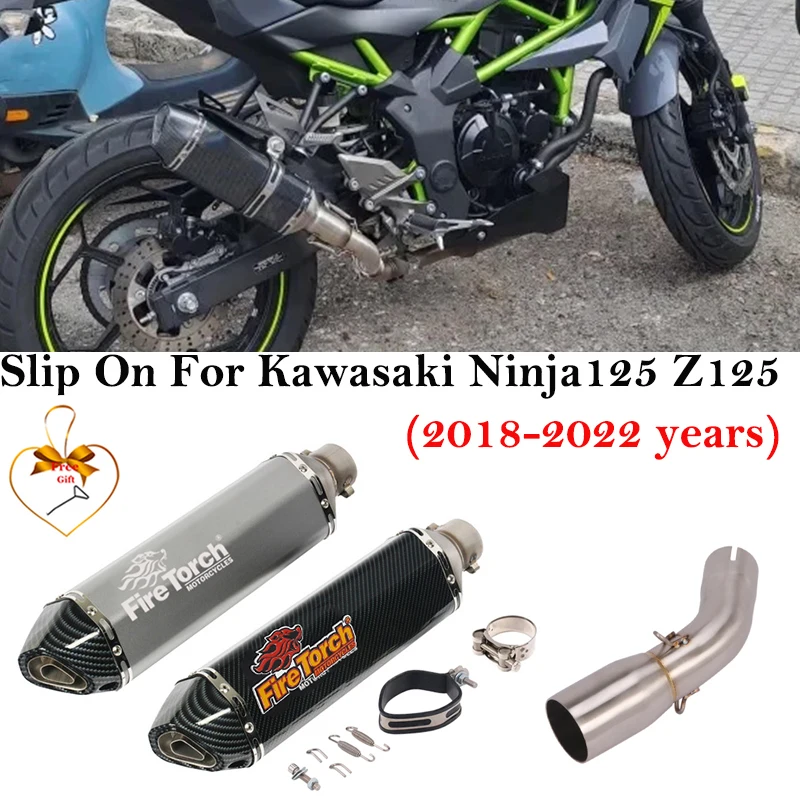 

For Kawasaki Ninja125 Z125 NINJA 125 2018 - 2022 Motorcycle Exhaust Escape System Modified Middle Link Pipe Muffler DB Killer