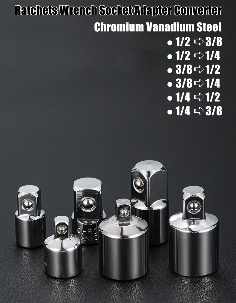 1/2,1/4,3/8 Ratschen Schraubenschlüssel Steckschlüssel Adapter Konverter Transfer Steckschlüssel Ratsche Hülse Adapter Antriebsschlüssel Verbindungskopf – Detail 1
