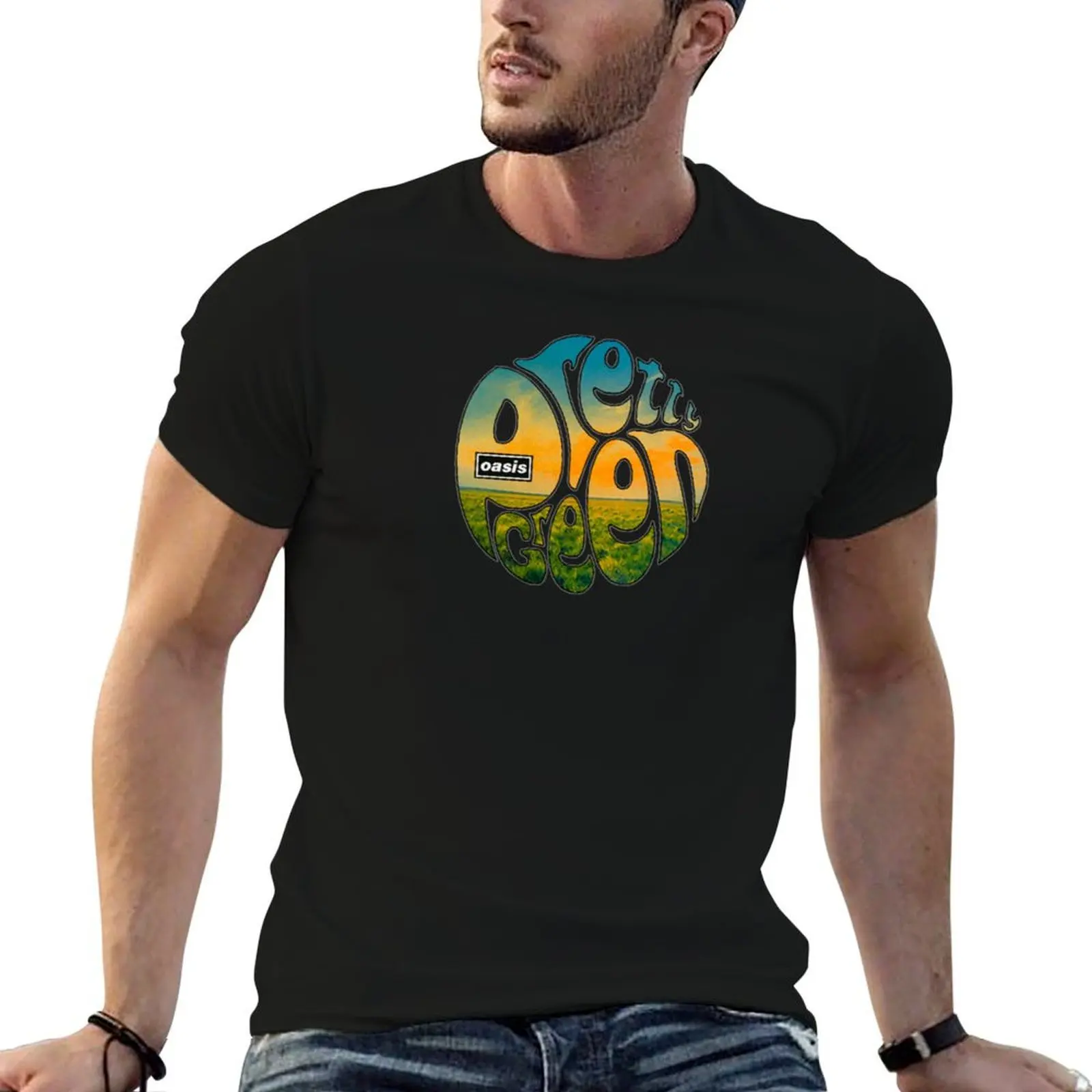 

Oasis Whatever Pretty Green Colour Summer Vibe T-Shirt t shirts for man cotton soft men t shirt cotton 100% T-Shirt