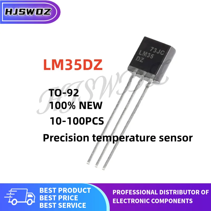 10PCS-100PCS 100% New and quality LM35DZ LM35D TO-92 Precision temperature sensor