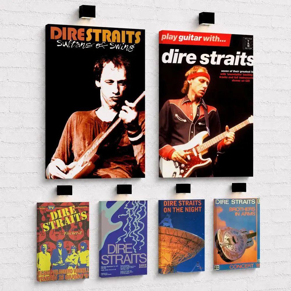Singer D-Dire S-Straits Rock Band Framed Wall Painting Wood Canvas Poster For Living Room Bedroom Hallway Office Home Decor Gift