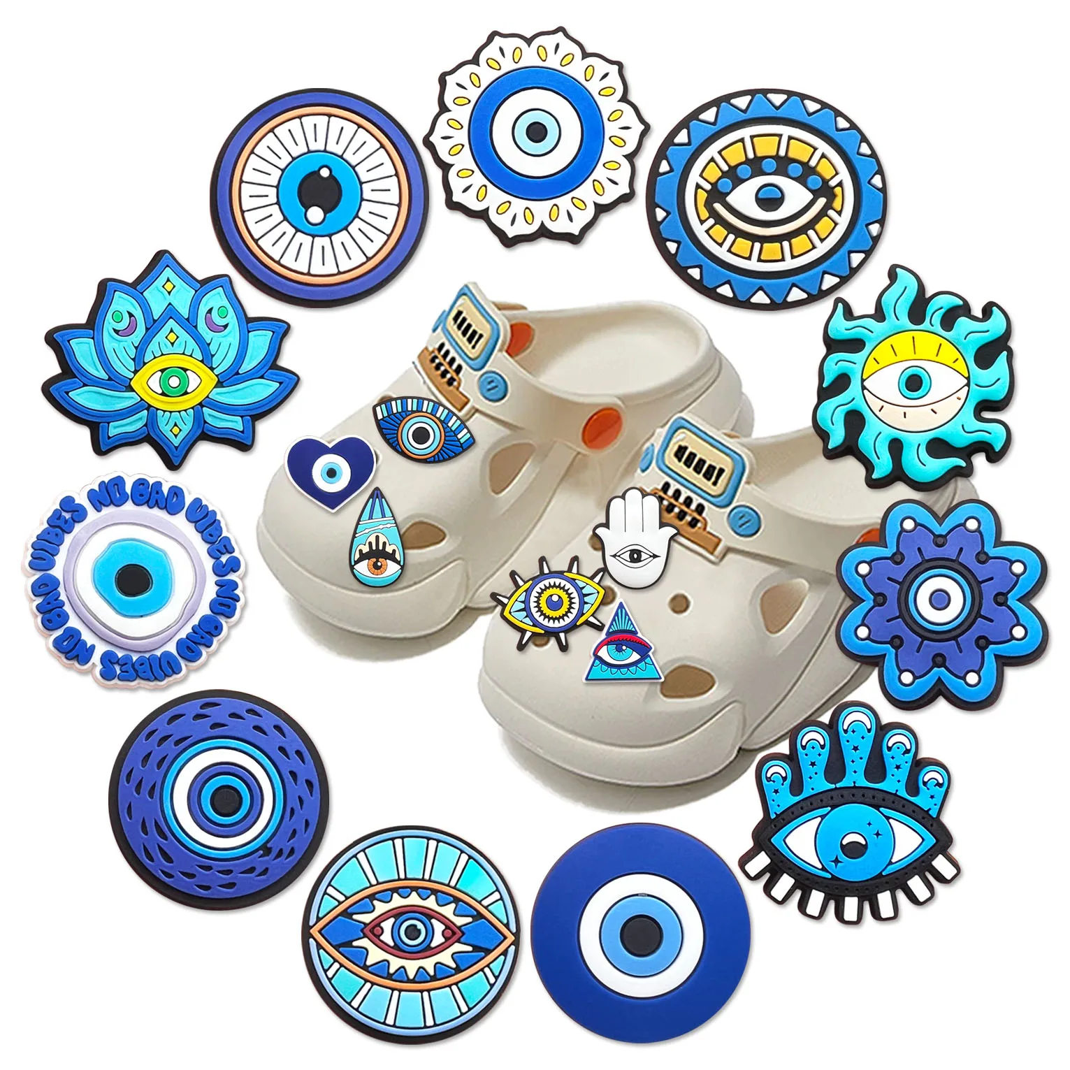 17pcs/set Eye series  Shoe Charms Shoe Buckle Decoration Gifts Sandals Accessories