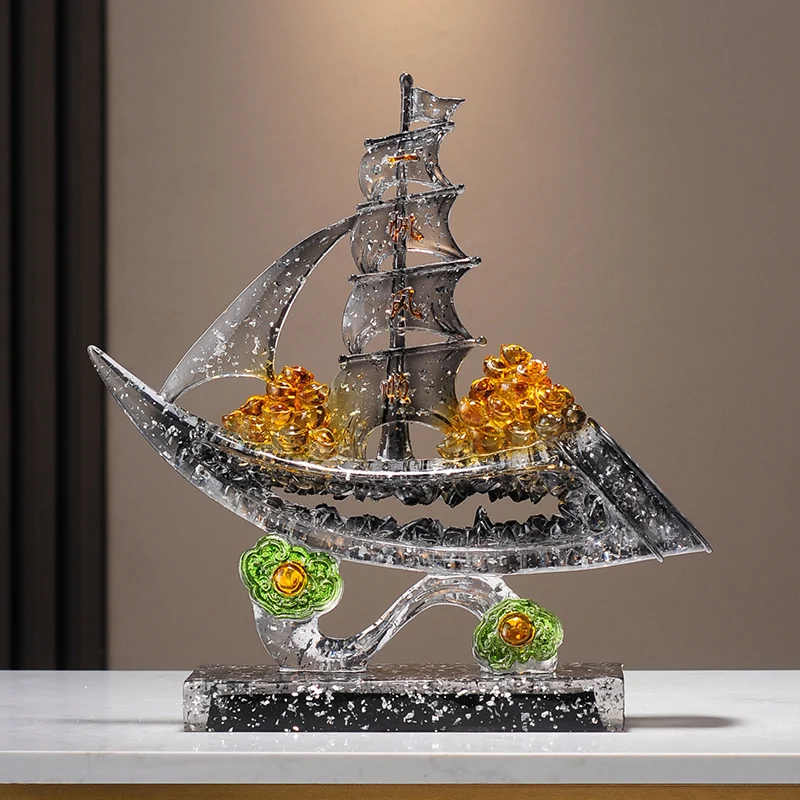 Room Decor Sailing Boat Decorations,Resin Statuette Living Room TV Cabinets,Wine Cabinet,Office Desktop Sculpture Decoration