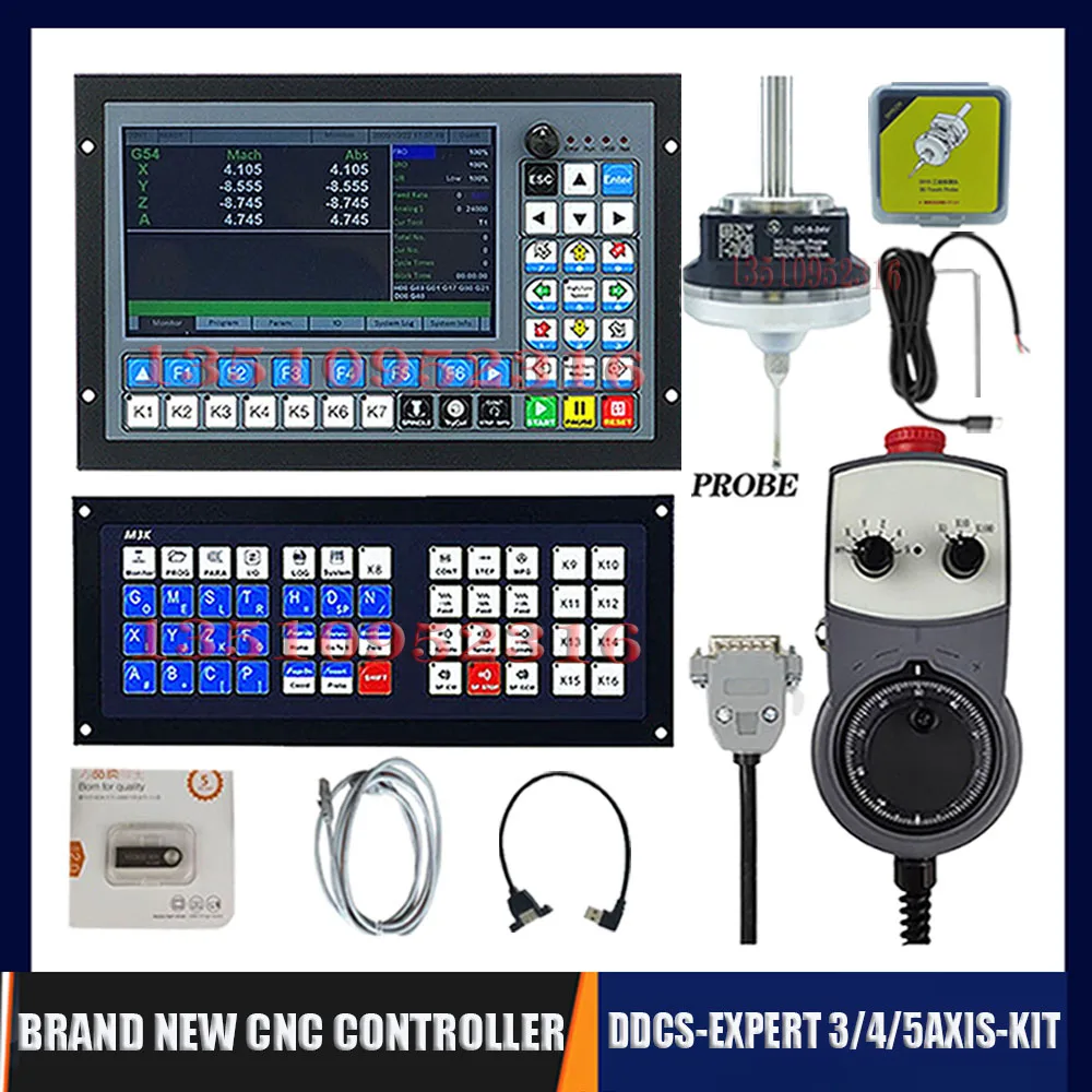 

Updated Cnc Offline Controller Kit Ddcs-expert 3/4/5 Axis+latest Extended Keyboard +3d Edge Finder +5 Axis Handwheel Mpg