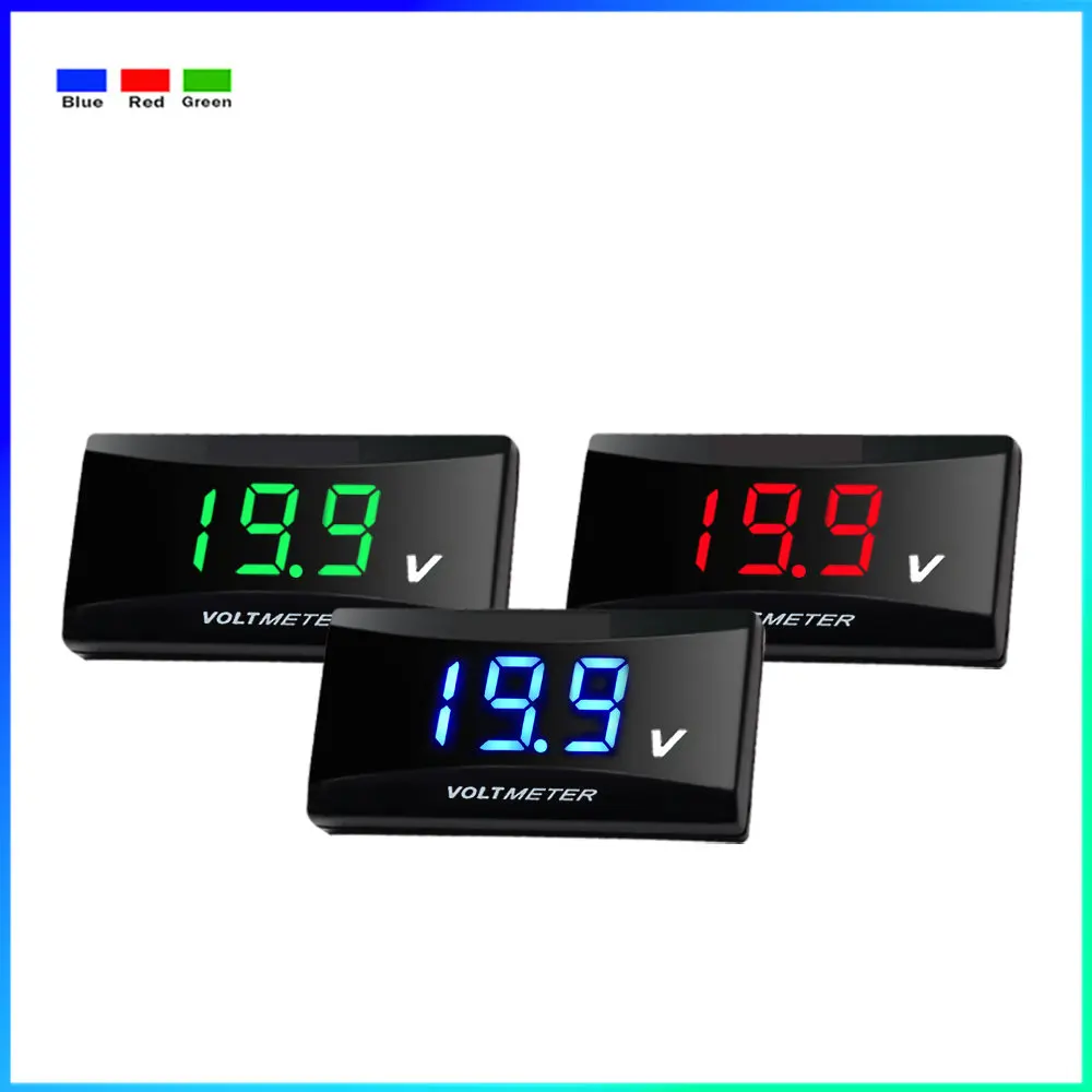 Motorcycle Universal Volt meter koso voltmeter mini LED Digital Display 12V-100V Electromobile Gauge Car volt Meter