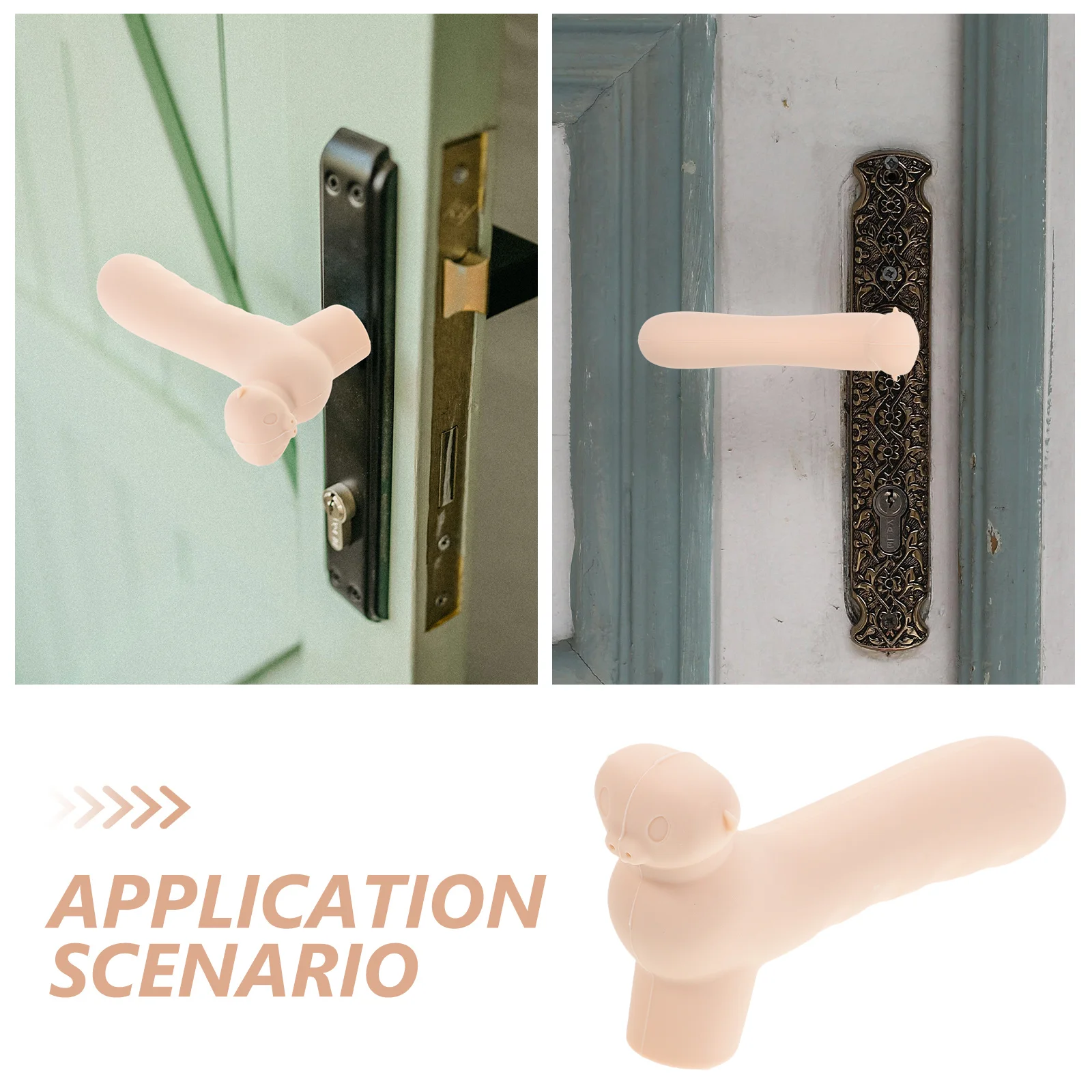 

Door Handle Protective Cover Soft Silicone Anti-Collision Sleeve Milky White Handle Safety Protector Safety Home Use
