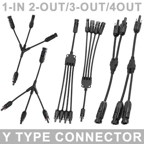 1 ~ 2/3/4Way 광전지 PV 태양 전지 커넥터 1000V 30A Y 유형 태양 전지 패널 병렬 연결 PV 플러그 커넥터