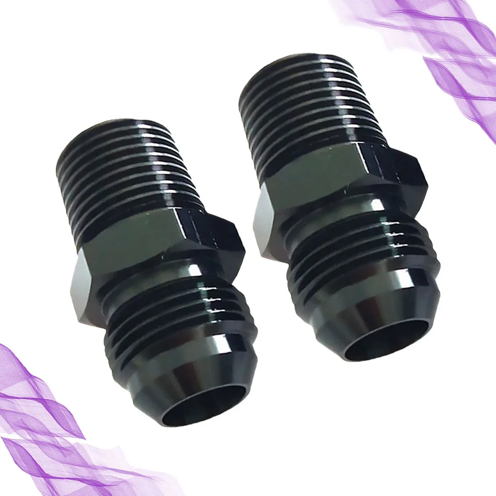 

2Pcs Oil Cooler Rotating Connector An10 Fuel Hose Adapter Transmission Aluminum Black Leak Proof Durable An6-1/8 Fitting Adapter
