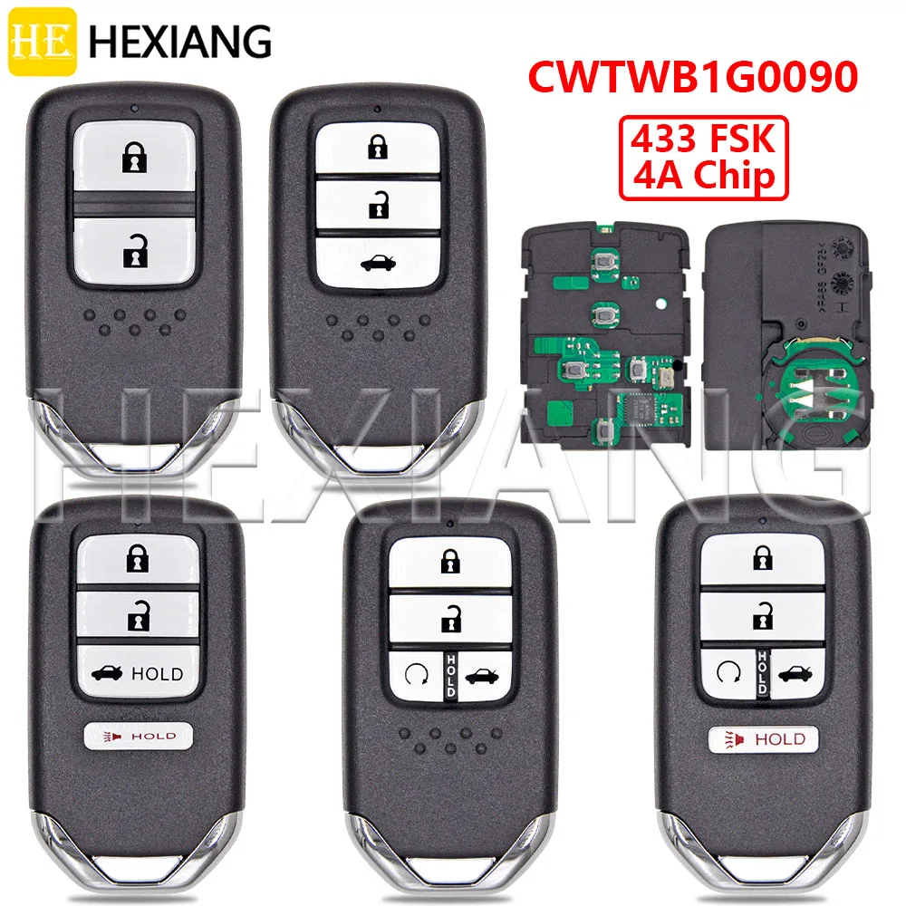 DR CWTWB1G0090 4A Chip 433MHz Proximity Smart Auto Remote Key 72147-TVA-A31 72147-TVA-A01 Für Honda Accord 2018 2019 2020 2021