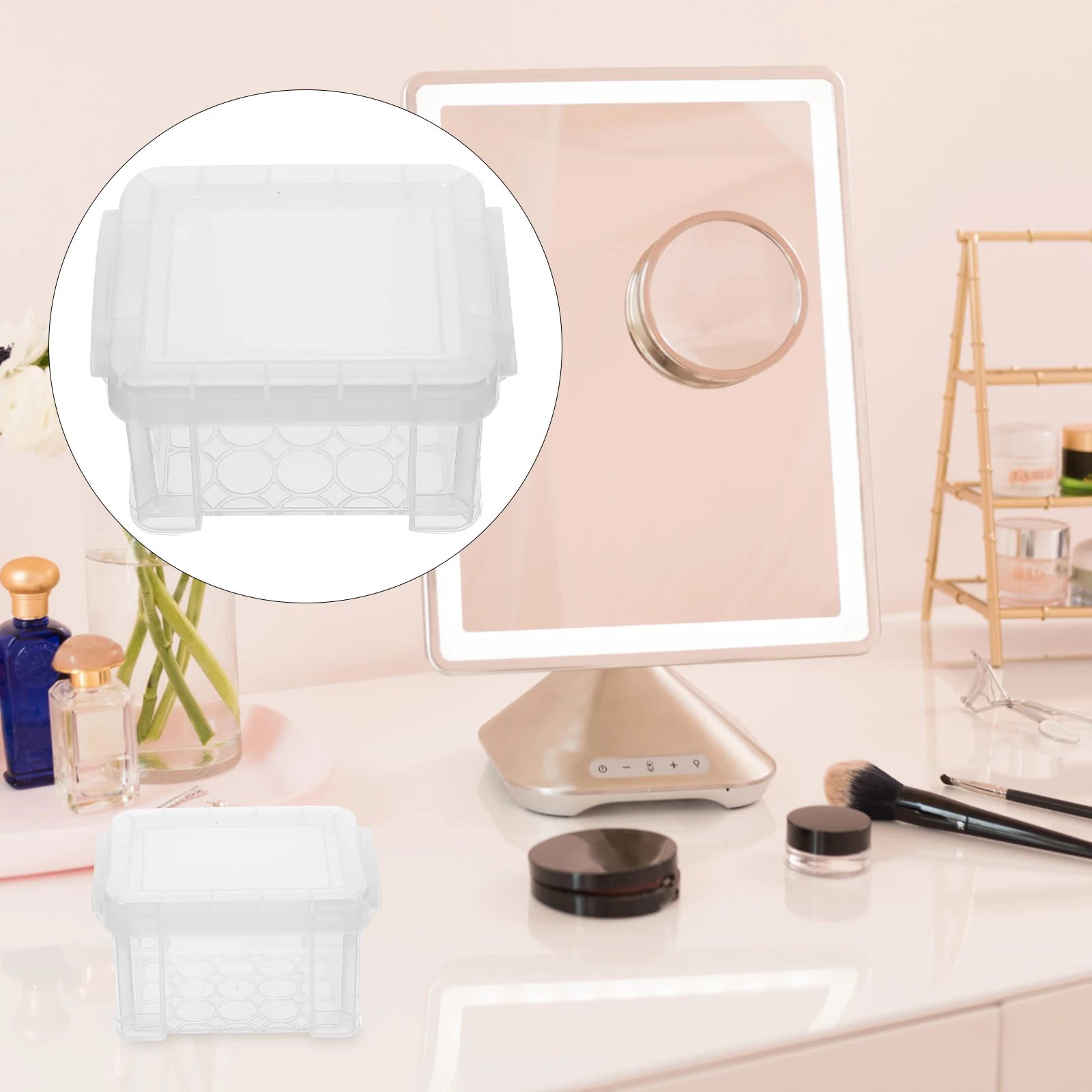 

Stackable Small Clear Storage Boxes With Lids Plastic Containers For Organizing Office Jewelry Cosmetics Craft Supplies White
