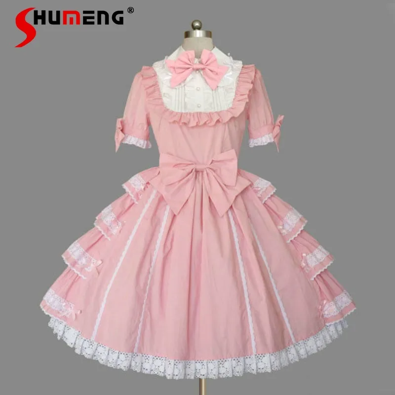 

2026 Spring New Lolita Dress Sweet OP Short-Sleeve Dress Performance Gown Short Dress Japanese Rojita Y2k Women's Pink Vestidos