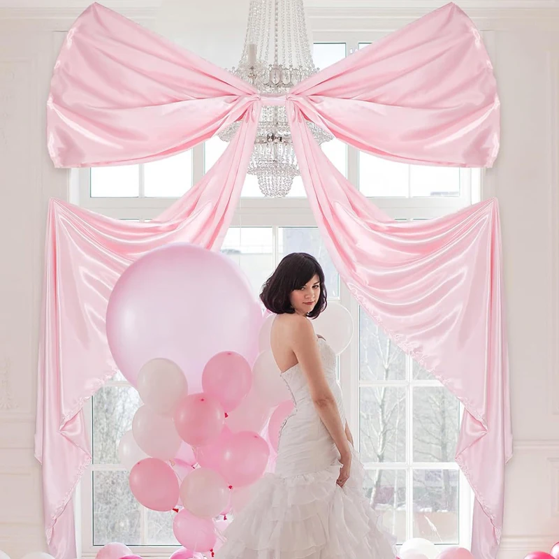 

Pink Large Coquette Bow for Backdrop 1.8x2.5m - Perfect for Xmas Wedding Birthday Parties, Jumbo Ribbon Wall Hanging Decorations