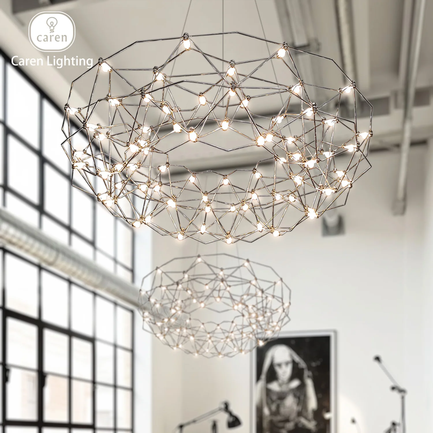 Caren Lighting モダン LED シャンデリア mooi Raimond 精密に手作りされた精密に設計されたフレームワーク埋め込み LED