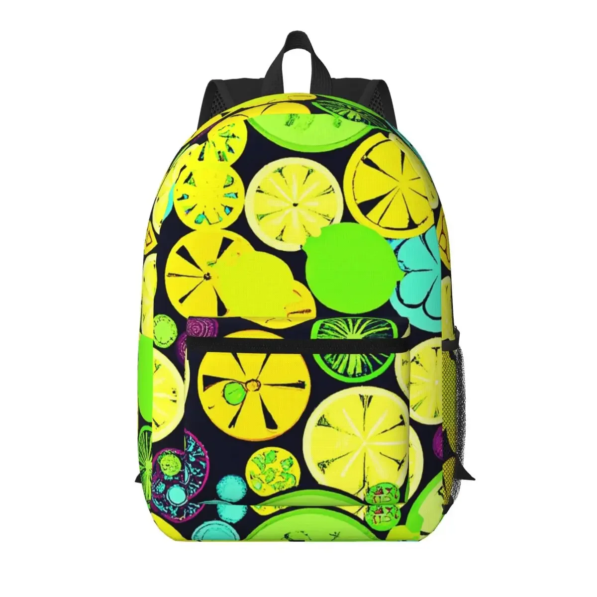 Colorful Lemon Pieces Pattern Student Backpack School Bag Hiking Travel Daypack for Boys Girls Bookbag Shoulder Bags