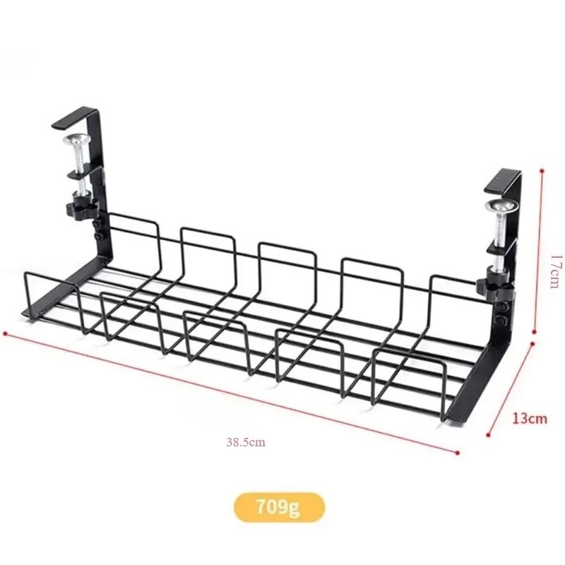 Stojak do przechowywania pod stołem Metalowa taca do zarządzania kablami Biurko w domu Organizer przewodów Bez dziurkowania Akcesoria do