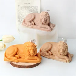 Male Lion Silicone Candle Mold Handmade Gypsum Soap Resin Making DIY Concrete Animal Statue Chocolate Ice Cube Mould Home Decor