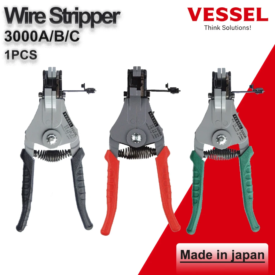 VESSEL Automatic Manual Wire Stripper | Professional Electrical Cable Pliers Japan Repair Tools No.3000