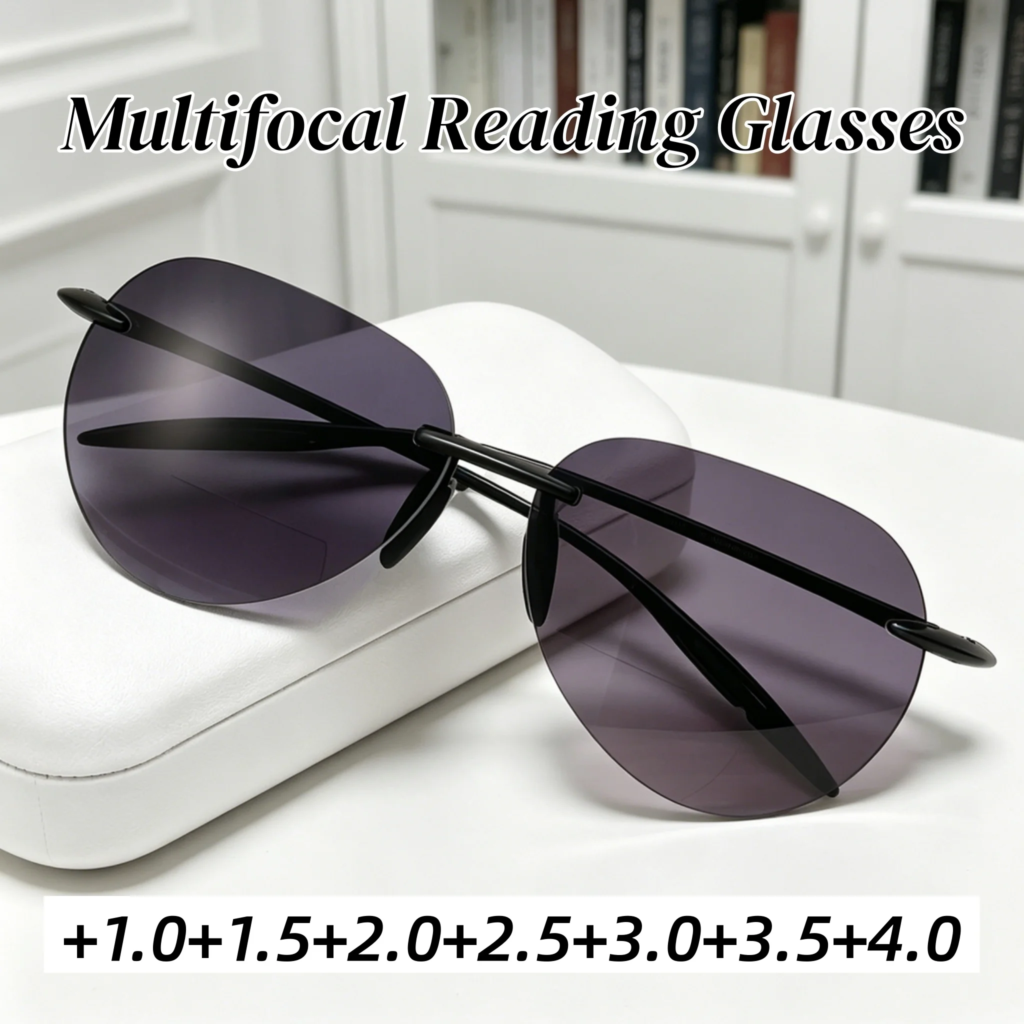 

Trendy Bifocal Presbyopia Glasses Outdoor Ultralight Reading Sunglasses Dual-purpose Both Near and Far Distances Shades Eyewear