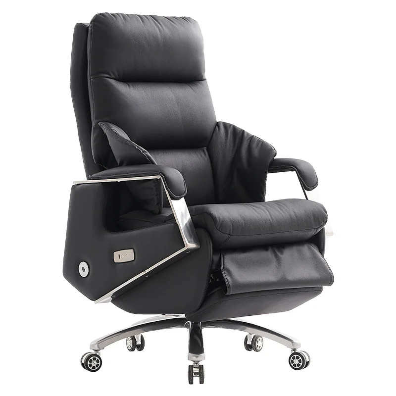New Design Genuine Leather Electric Office Chair With Massage Lunch Break Function Chairman CEO Boss Computer Chair