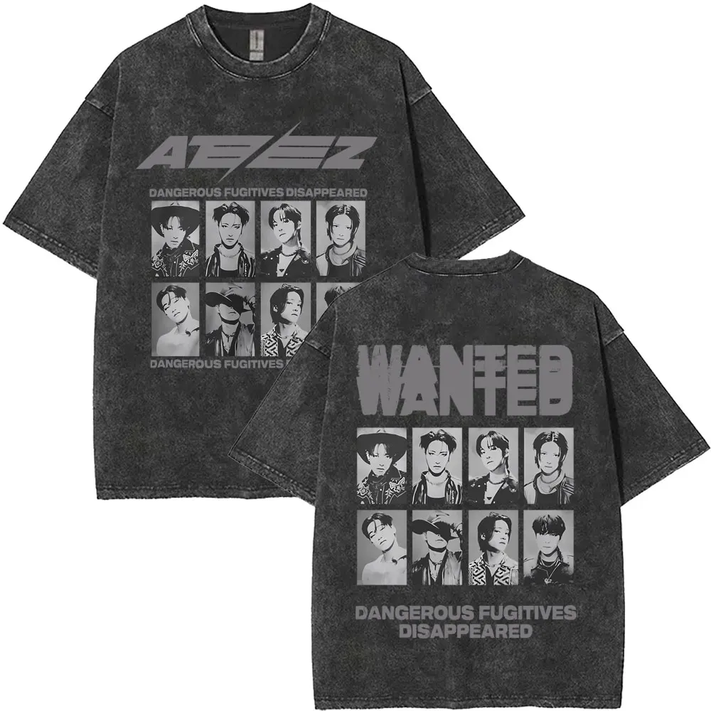 

Washed Vintage Men Women Korean Kpop 2025 ATEEZ World Tour Towards The Light Will To Power T-shirt Short Sleeve Cool Streetwear