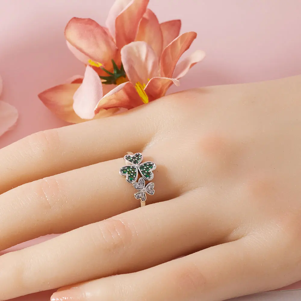 Women's 925 Sterling Silver Irregular Double Pearl Ring