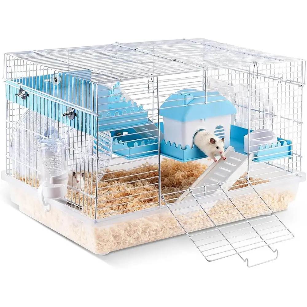 

Клетка для хомяков 3-уровневая, металлическая, для путешествий, с защитой от грызения, для хомяков, крыс, мышей, с полным комплектом принадлежностей