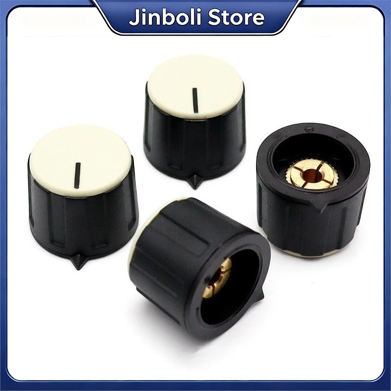 2PCS 23x18.5mm Plastic Knob Cap Copper Core 4mm Round Shaft Hole Potentiometer Welding Switch Knob