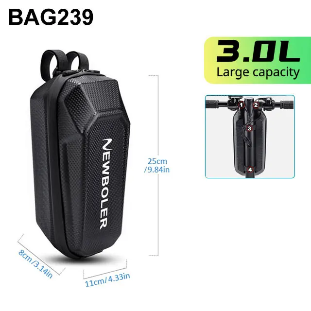 NEWBOLER Elektroroller-Fronttaschengriff mit USB-Anschluss, wasserdicht, Schnellverschluss, 3 l/5 l, EVA, große Kapazität, Universal-Roller