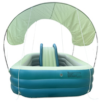 Large Family Inflatable Swimming Pool With Canopy Children Sun Shade Folding Pool Baby Outdoor Home Backyard Garden Water Toys
