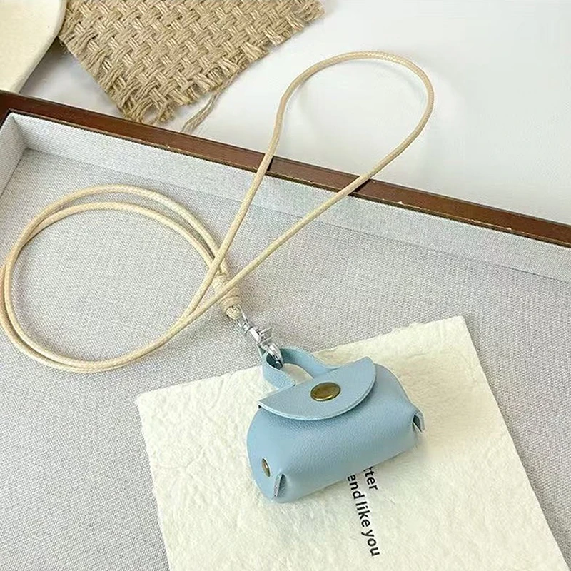 محفظة جلدية صغيرة للعملات المعدنية قلادة قلادة بدون سلسلة للنساء غطاء سماعة الرأس المحمول تخزين سلسلة سترة طويلة #3