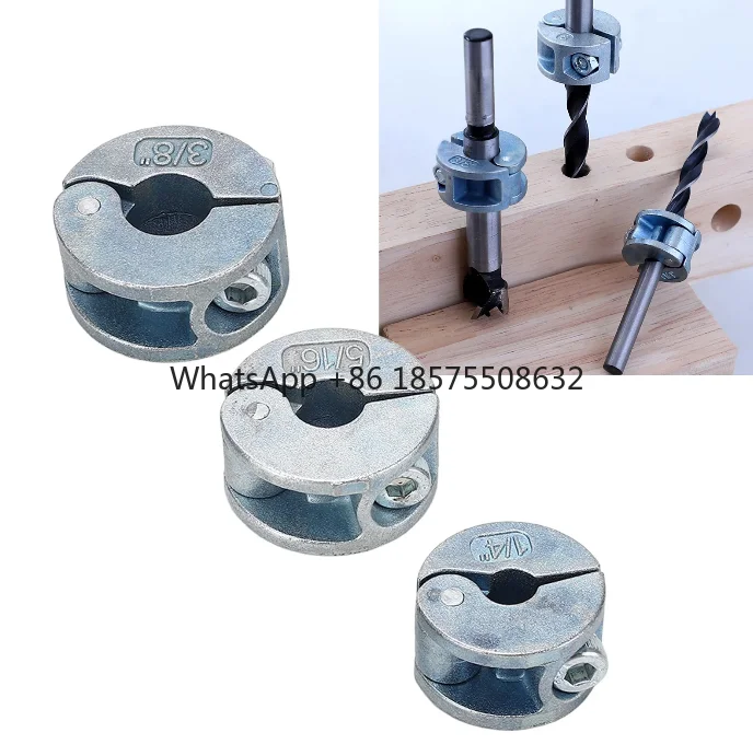 3PCS 6/8/10MM Drill Bit Stopper Collars Zinc Alloy Drilling Depth Stop Rings with Hex Wrench Open Type
