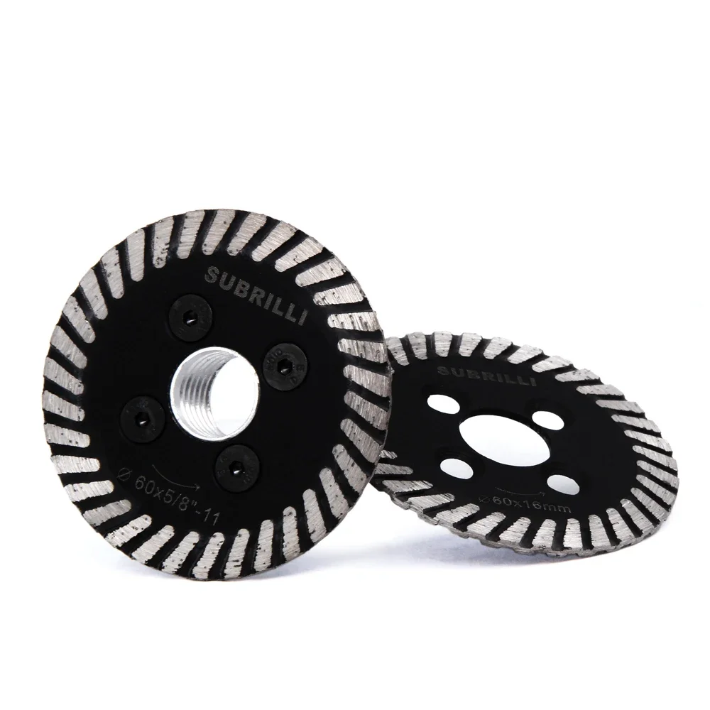 SUBRILLI Diameter 60MM dry and wet Hot pressed mini turbo diamond carving disc Cutting saw blade with Connection M14 flange