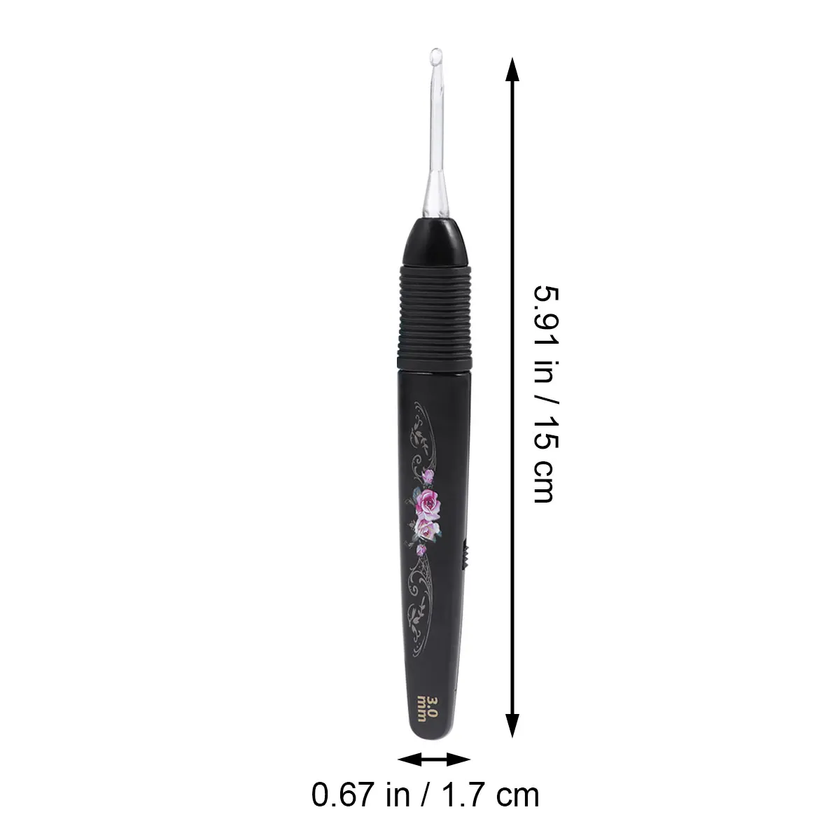 

9 Pcs Crochet Hooks Needles Lighted LED Black Yarn Knitting Tools Arthritic Hands 65mm 60mm 55mm 45mm 40mm 35mm 30mm 25mm ABS