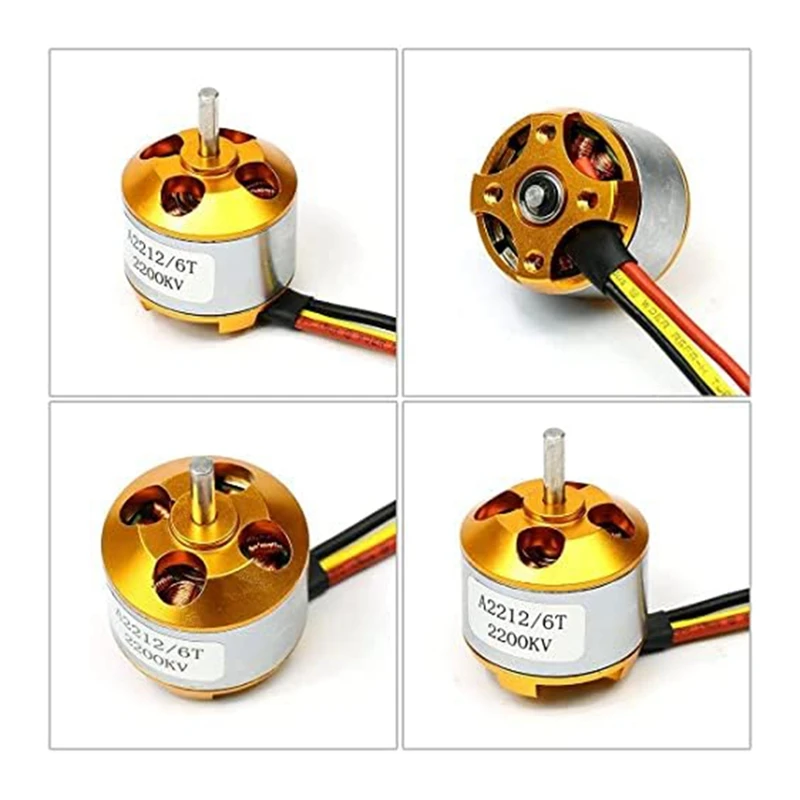 2 حزمة 2212 1400Kv/2200Kv محرك خارجي بدون فرشاة مع جبل 10T/6T + 30A ESC لقطع غيار ملحقات طائرات Rc Quadcopter UFO