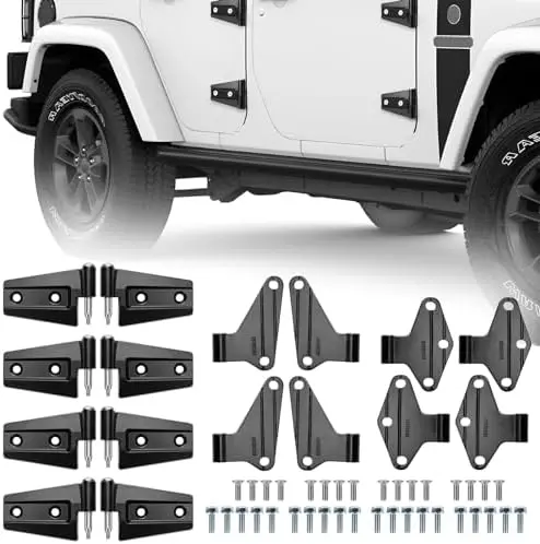 

55395386AB 4-Door Hinge Kit for 2007-2018 JK Wrangler – 16pc with Bolts Replaces 55395384-87