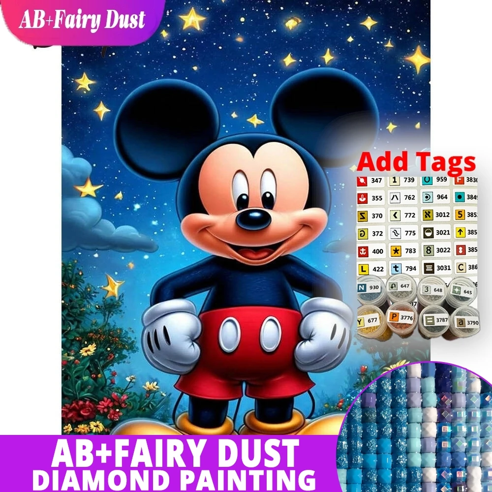 

AB Фея Пыль Дисней DIY Алмазная мозаика Микки Маус животное узор для взрослых начинающих живопись мультфильм праздничные подарки