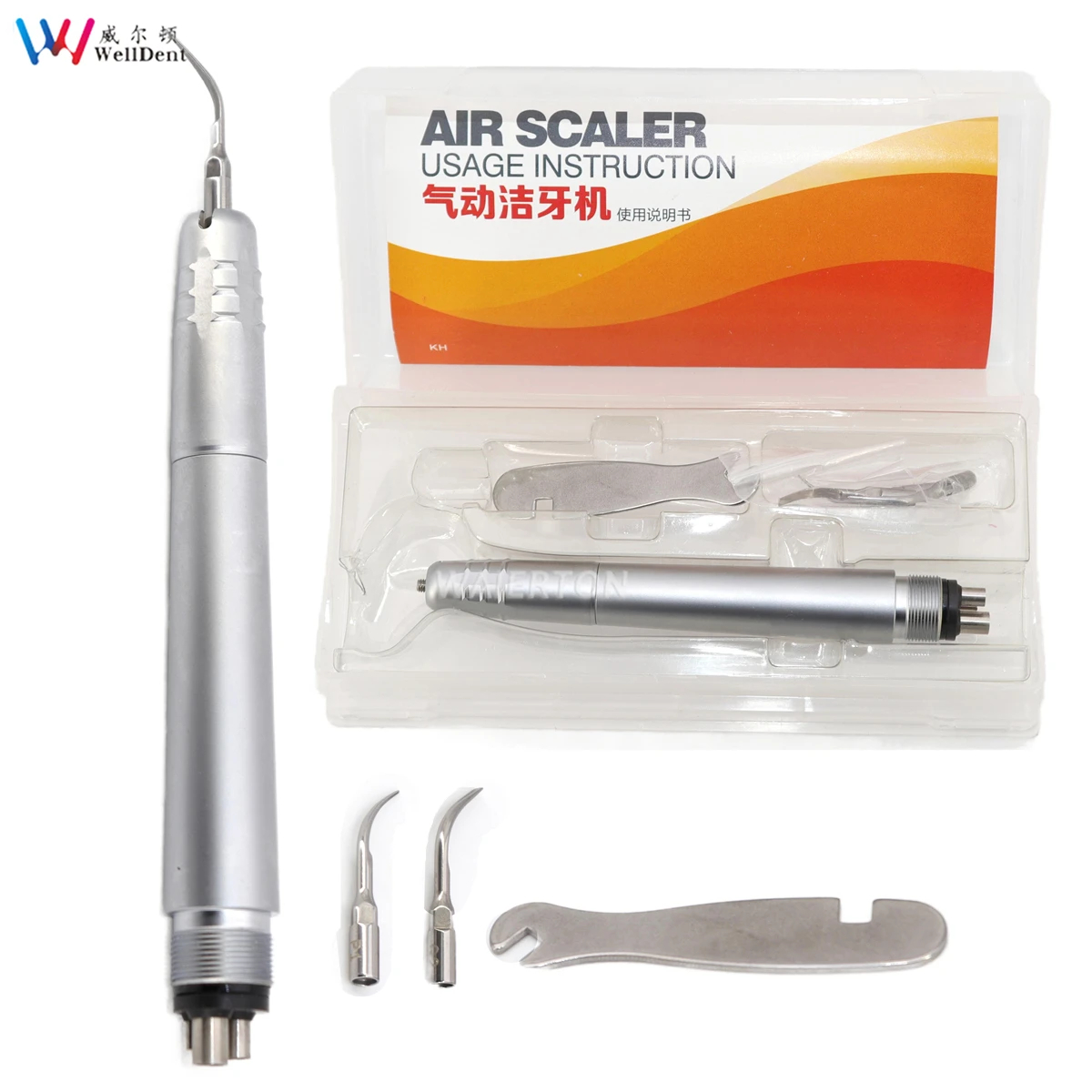 

Dental Air Scaler with 3 Tips Tooth Calculus Remover Cleaning Tool Handpiece Whiten Tooth Cleaner Dentist Lab Dentista