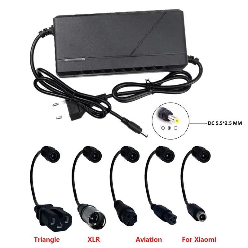 

48 В 72 В 5 А Зарядное устройство для литий-ионного аккумулятора Зарядное устройство 54,6 В 84 В 5A Балансирующий скутер Интеллектуальная быстрая зарядка с охлаждающим вентилятором