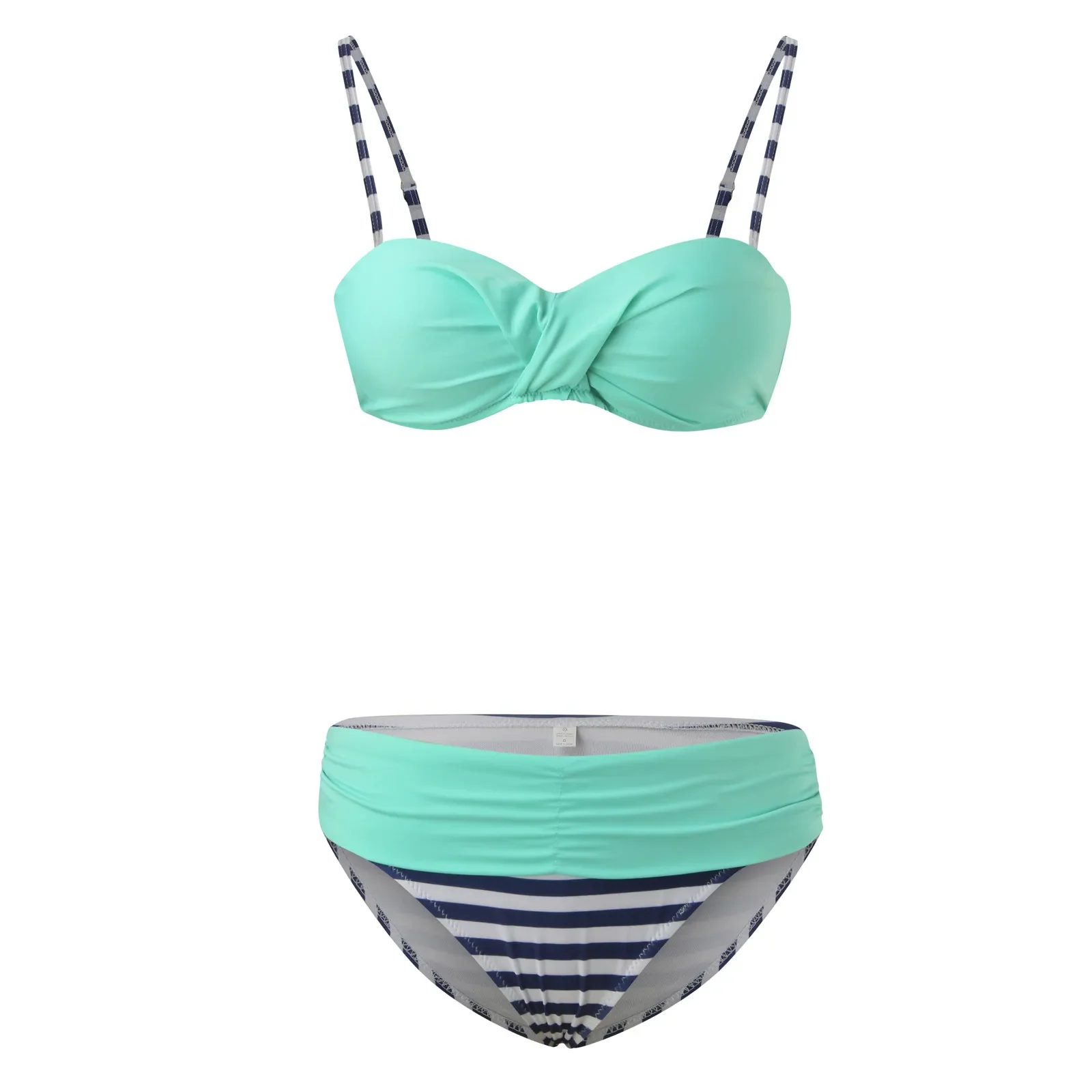 여자 수영복 섹시한 푸시 업 두 조각 수영복 여름 코튼 섹시한 인쇄 컬러 스플 라이스 비키니 여성 피팅 천