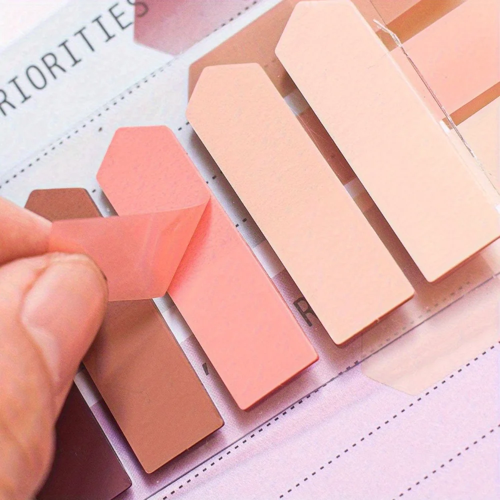 1セットのパステルアロー付箋 - アソートカラー、透明ページマーカー、学生やオフィスでの使用に最適