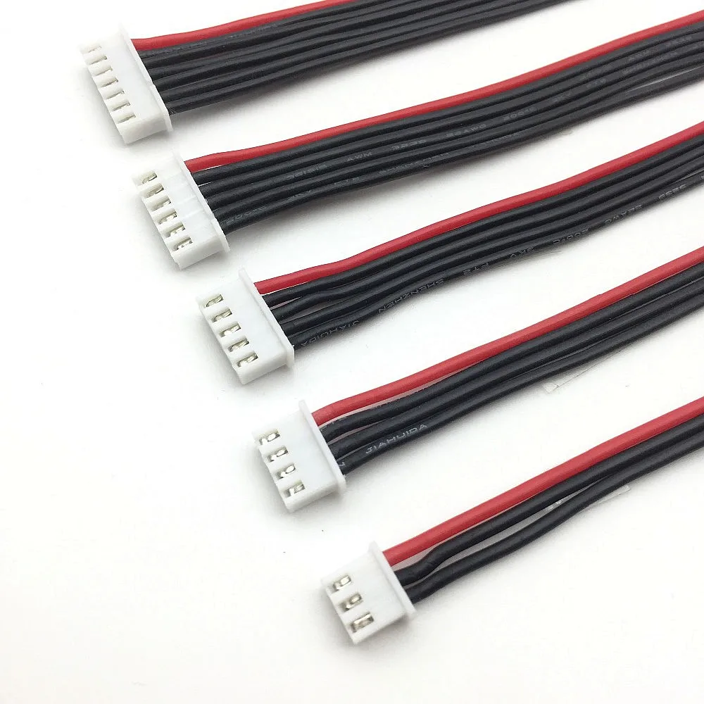 5pcs 2s 3s 4s 5s 6s RC LiPo Battery Balance Charger Plug Cables 100mm 22AWG Silicone Wire JST-XH Balancer Connector