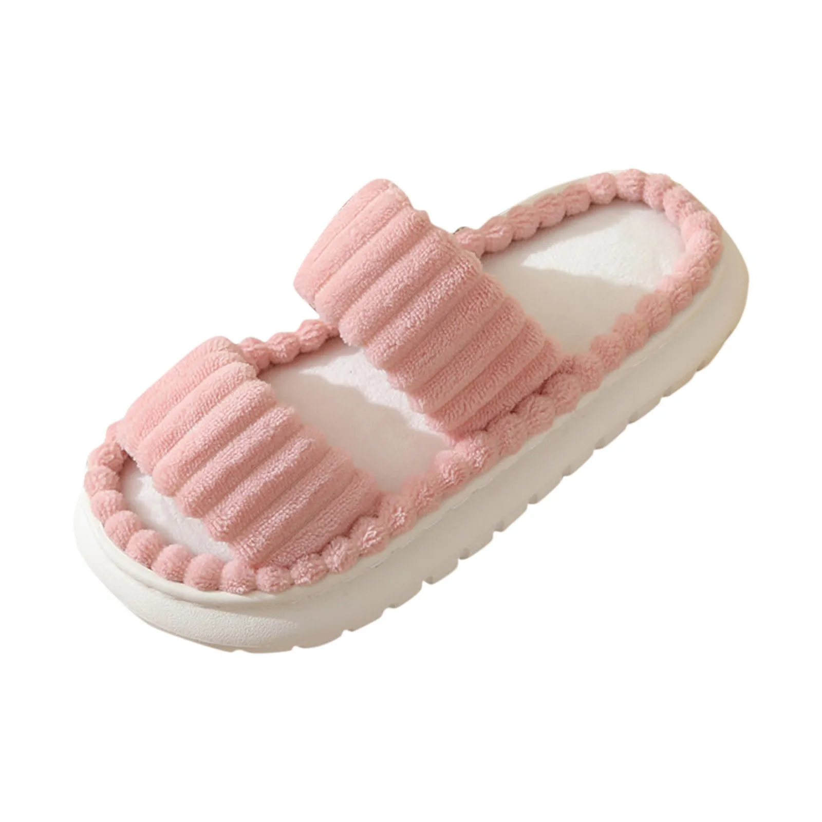 Women'S Corduroy Slippers Cute Memory Foam Bedroom Home Slippers 2024 Women'S New Outerwear Non-Slip Thick Soled Plush Slippers image 2